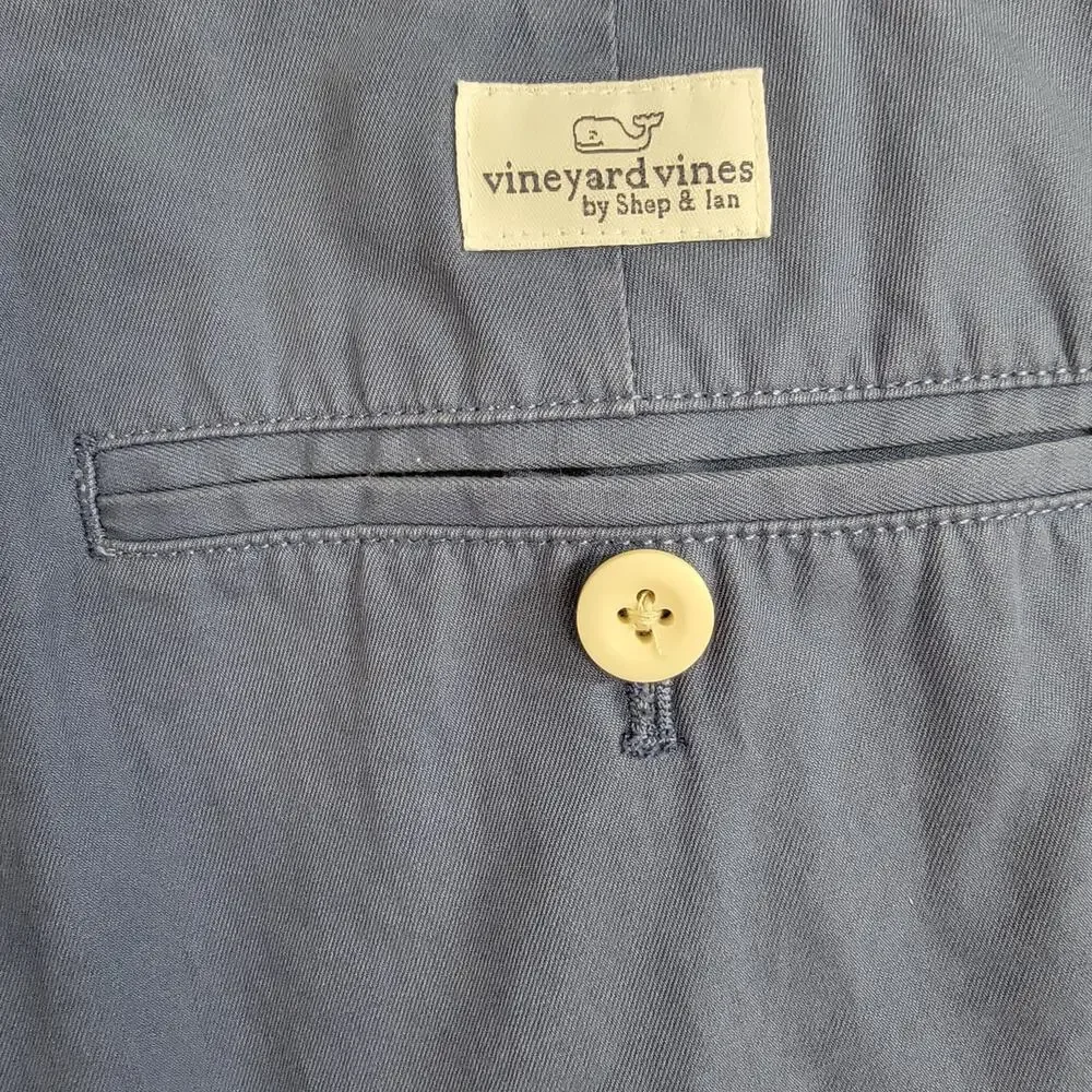Vineyard Vines Club Short Mens Sz 36 Blue Shep & Ian Preppy Flat Front Golf